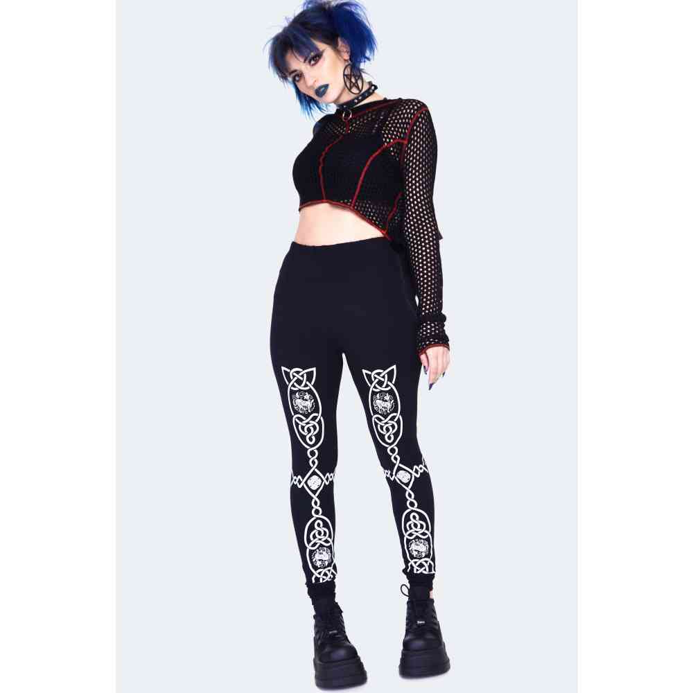 Jawbreaker - Celtic Knots Print Leggings - Noir